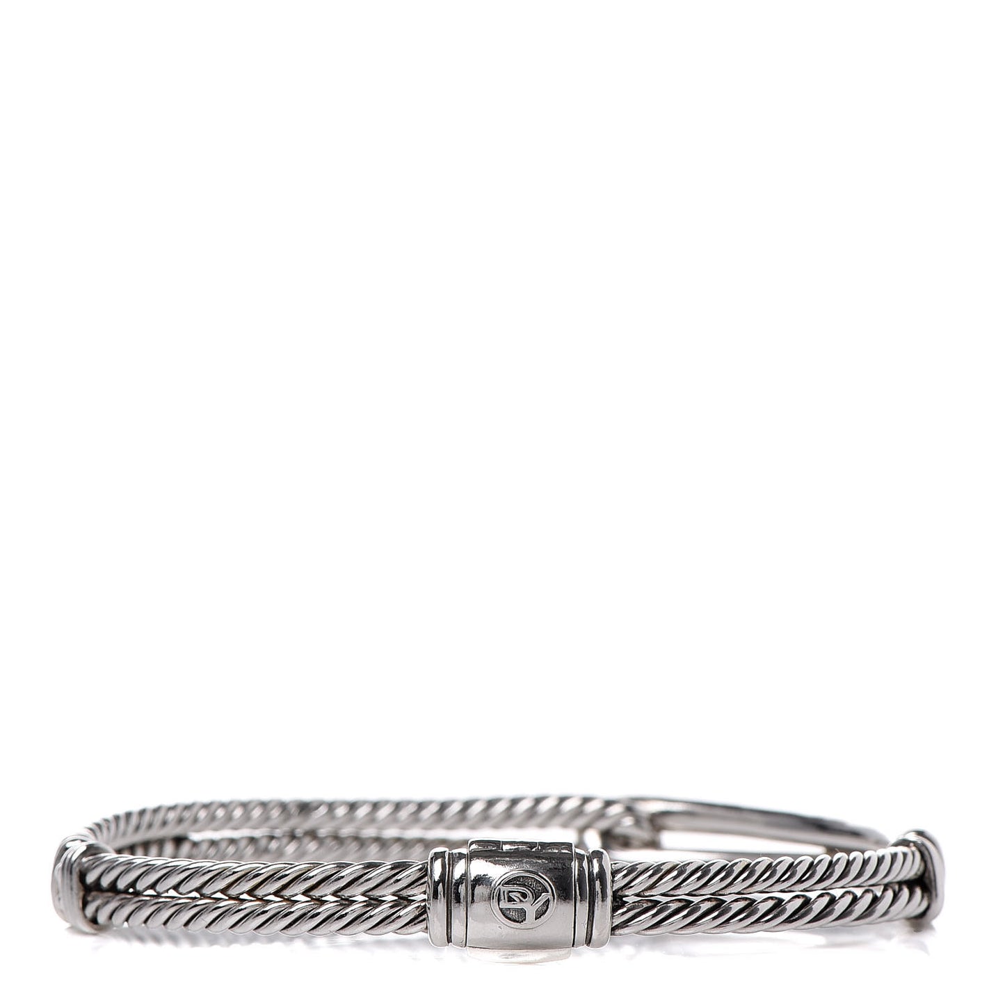 Sterling Silver Black Diamond 7mm Petite Pave Single Loop Labyrinth Bracelet