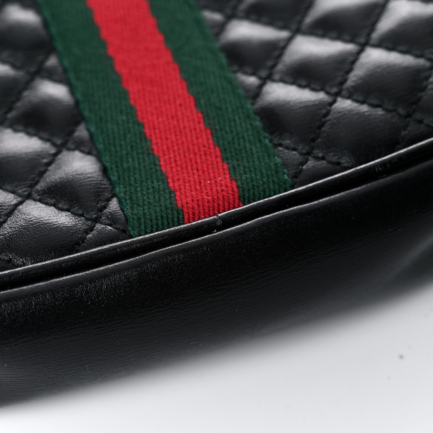 Gucci Calfskin Trapuntata Web Mini GG Shoulder Bag Black 12 of 16