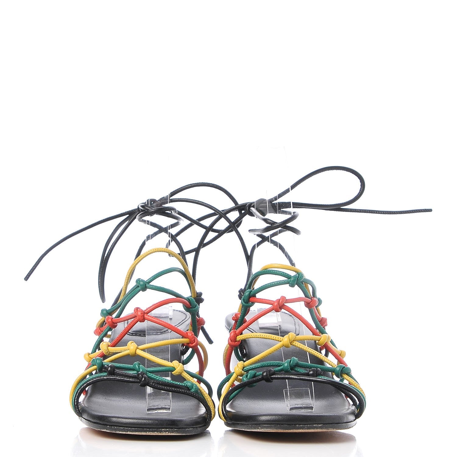 Chloe Lambskin Knotted Lace Up Sandals 38 Multicolor 2 of 11