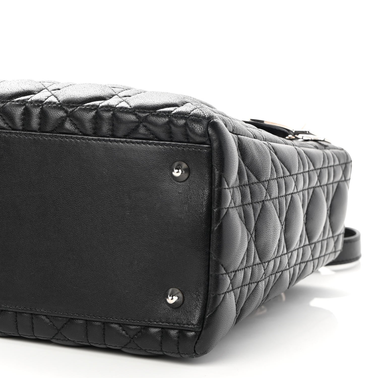 Christian Dior Lambskin Cannage Medium Lady Dior Black 9 of 9
