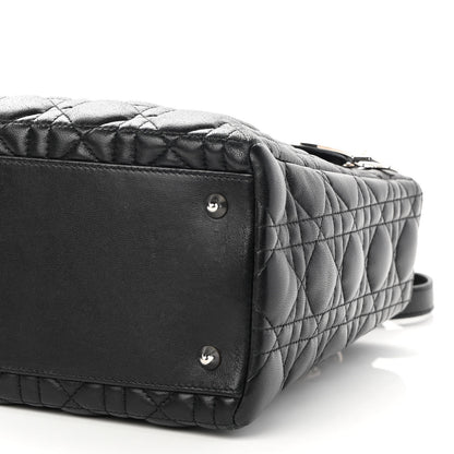 Christian Dior Lambskin Cannage Medium Lady Dior Black 9 of 9