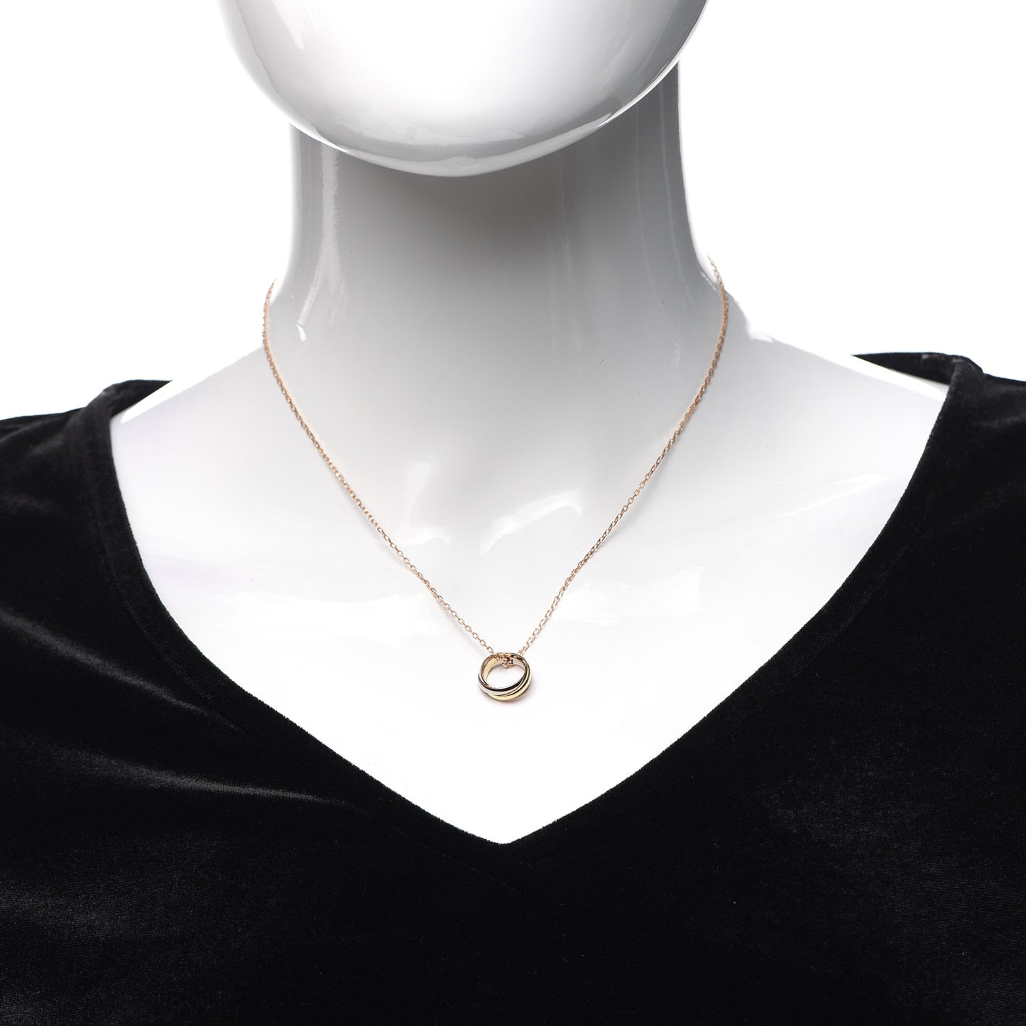 18K Pink Yellow White Gold Trinity Pendant Necklace