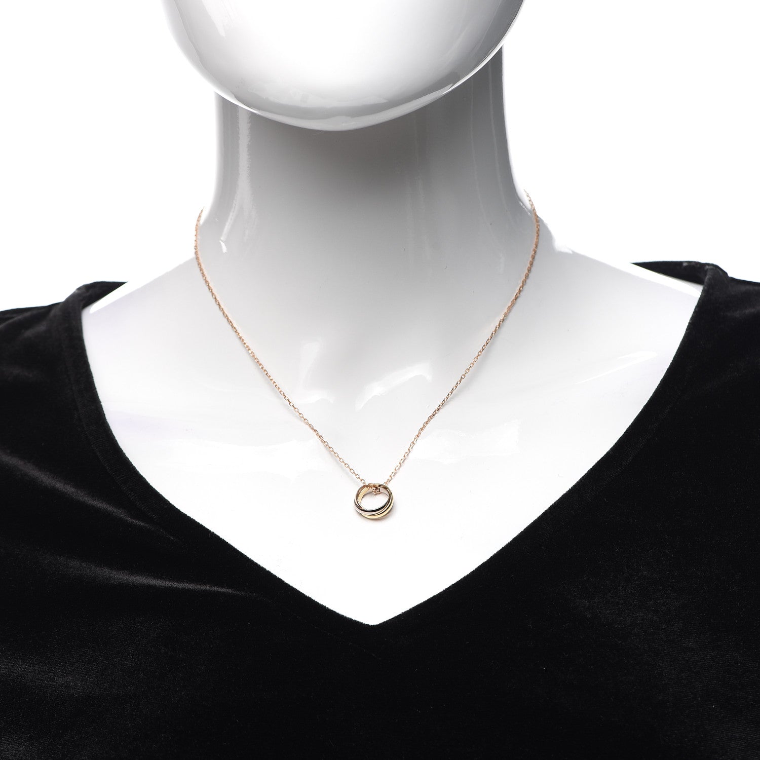 Cartier 18K Pink Yellow White Gold Trinity Pendant Necklace 2 of 5