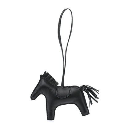 Hermes Milo Lambskin Grigri Rodeo Horse Bag Charm So Black 1 of 4