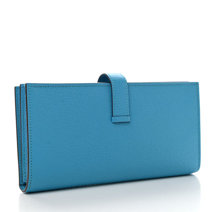 Hermes Chevre Mysore Bearn Gusset Wallet Bleu Azteque 3 of 8