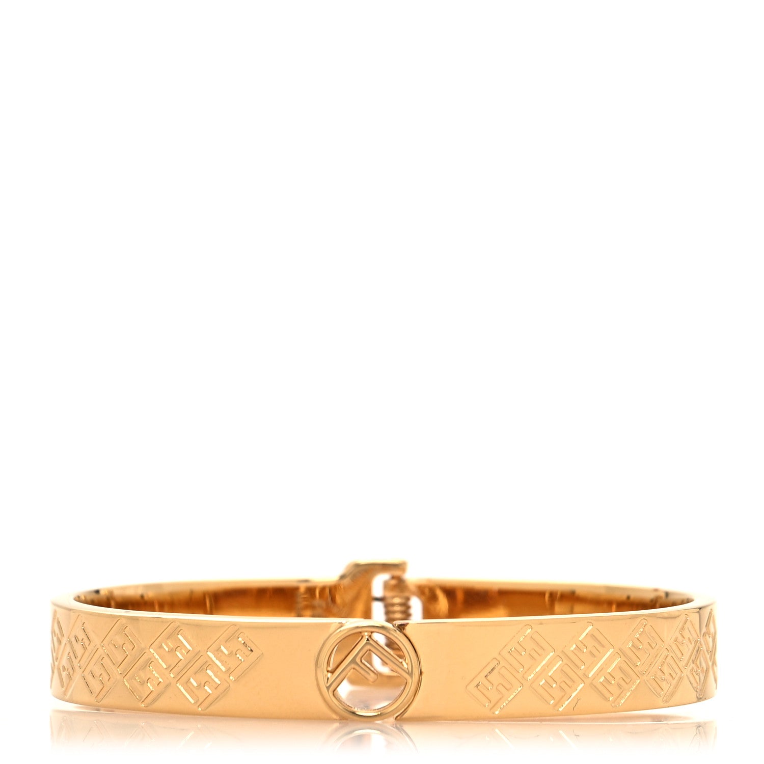 Fendi Brass Steel FF Bracelet M Gold 1 of 6