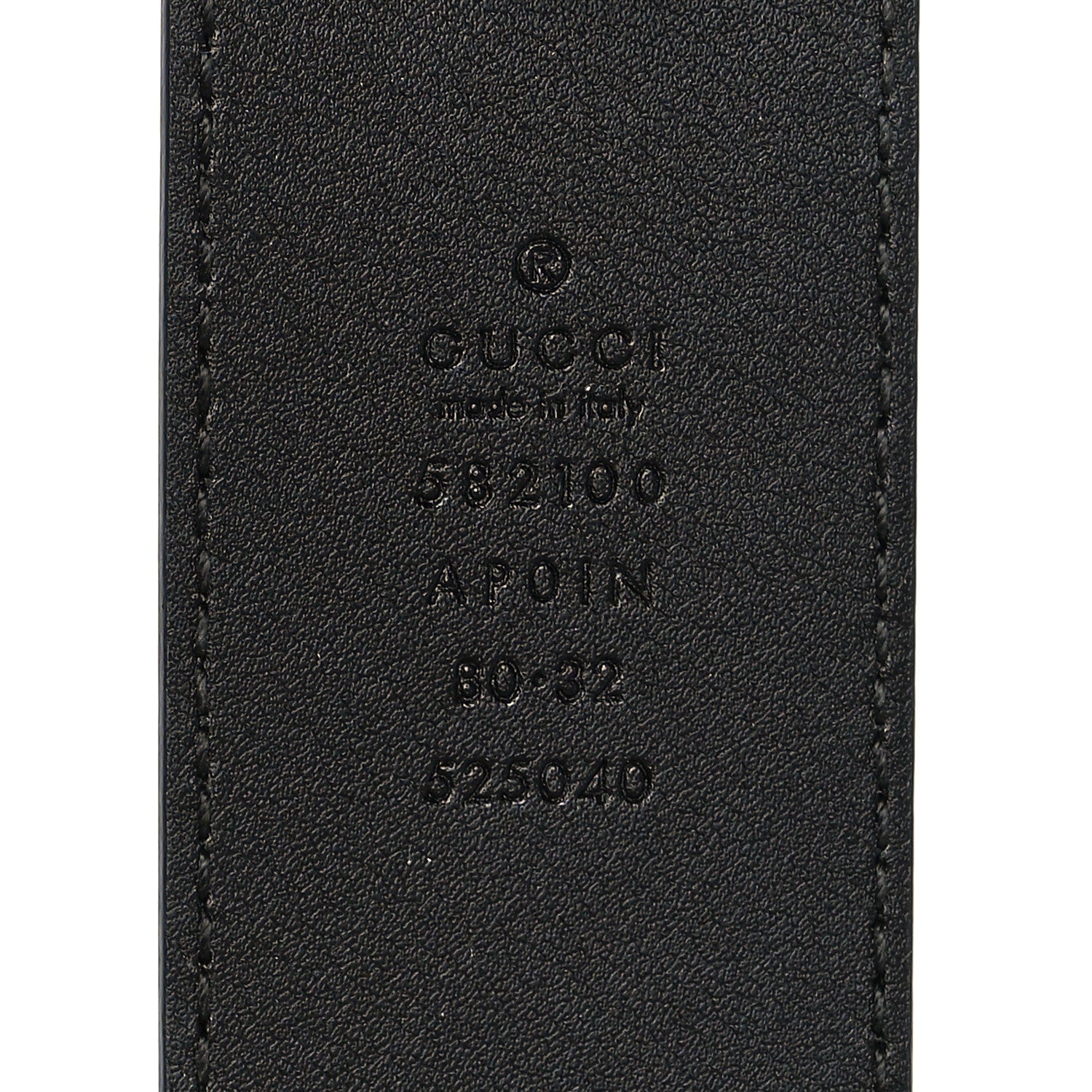Gucci Calfskin Crystal Double G 40mm Belt 80 32 Black 3 of 5