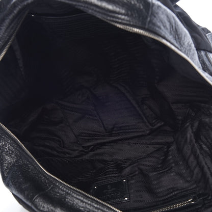 Prada Tessuto Nylon Cervo Lux Dome Satchel Black 6 of 13
