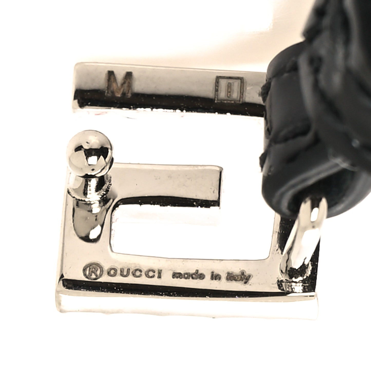 Patent Crystal G Buckle Bracelet Black