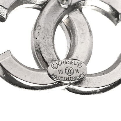 Chanel Crystal CC Earrings Silver Black 4 of 4