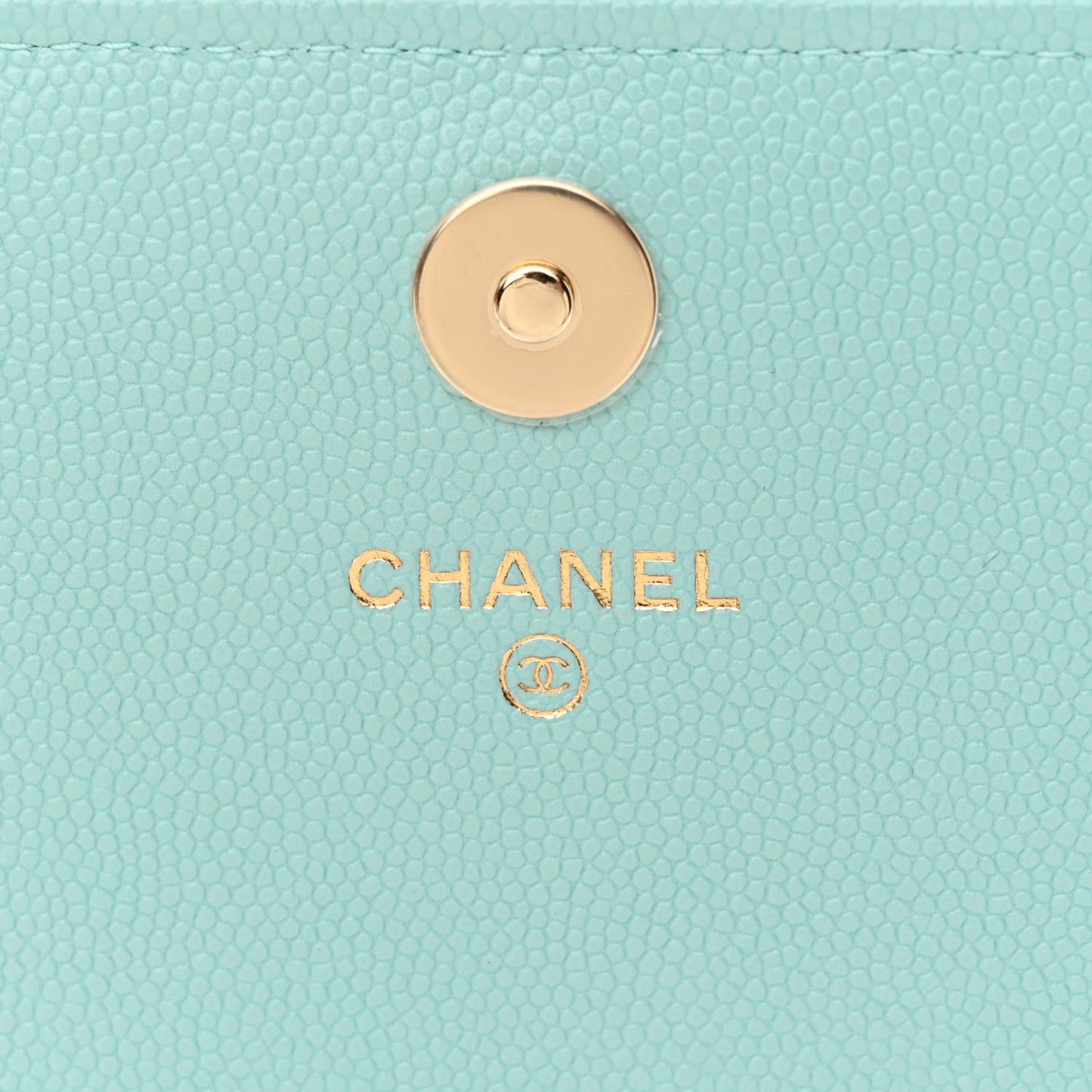 Caviar Quilted Square Wallet On Chain WOC Light Blue