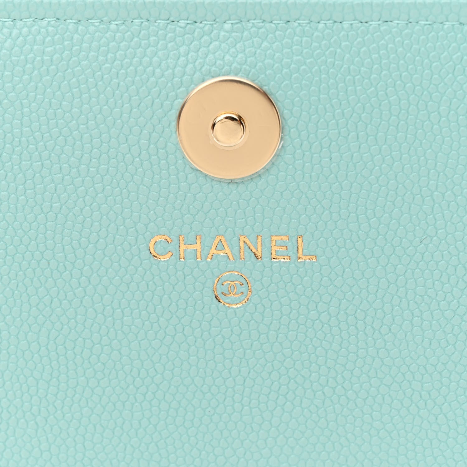 Chanel Caviar Quilted Square Wallet On Chain WOC Light Blue 6 of 12