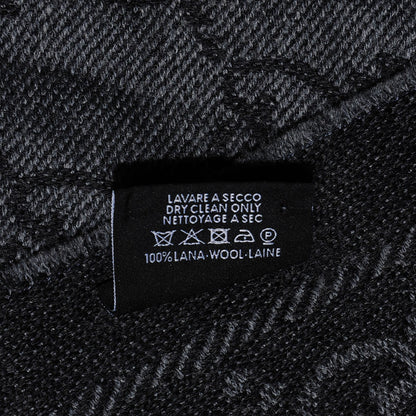Gucci Wool Monogram Fringe Scarf Anthracite Black 4 of 5