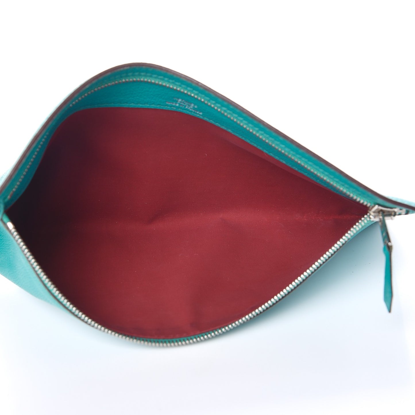 Chevre Mysore Zippered Pencil Case Bleu Paon