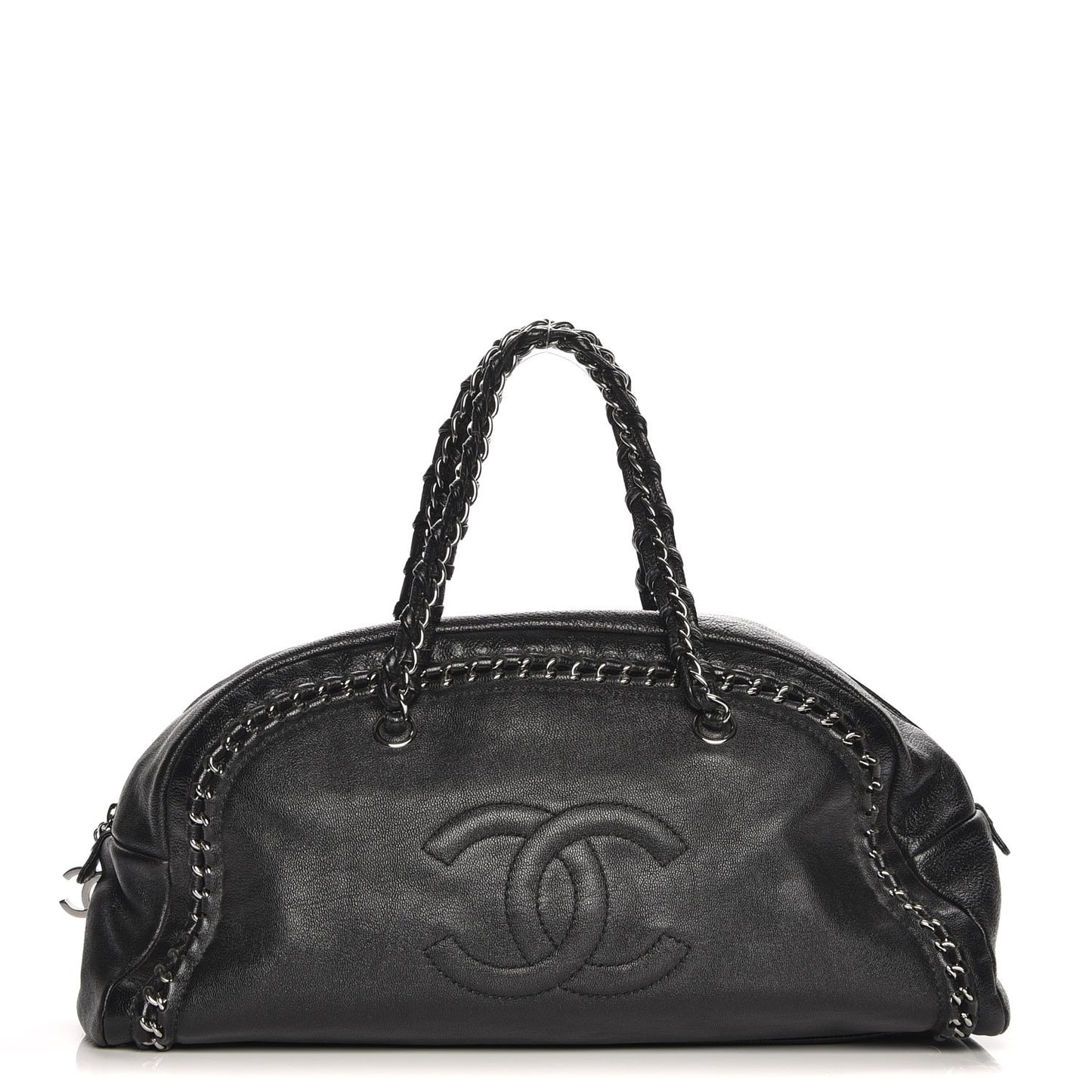 Deerskin Medium Luxe Ligne Bowler Black