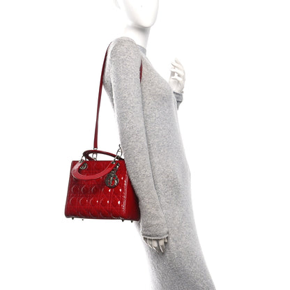 Christian Dior Patent Cannage Medium Lady Dior Red 2 of 10