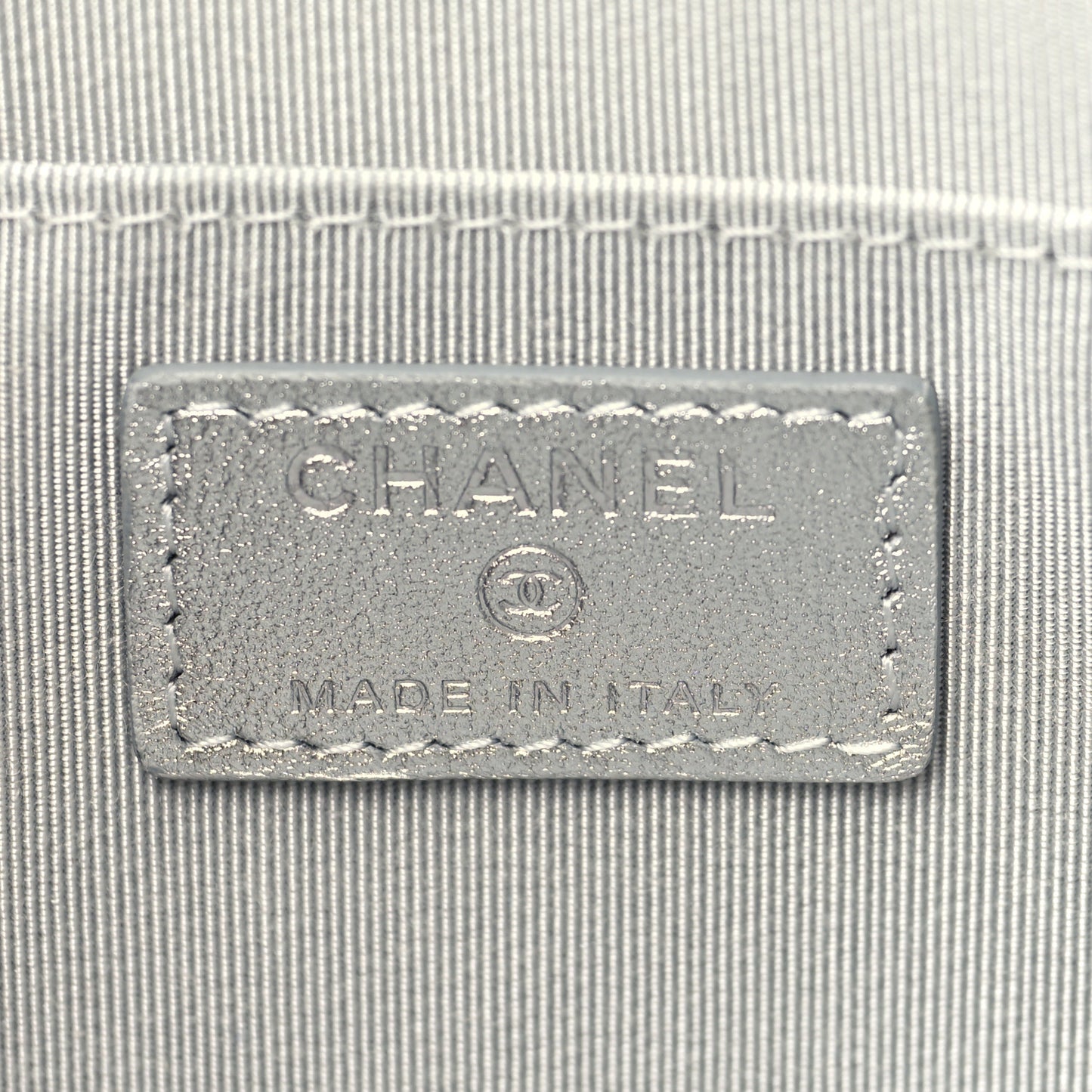 Metallic Lambskin Embossed Envelope Clutch Silver