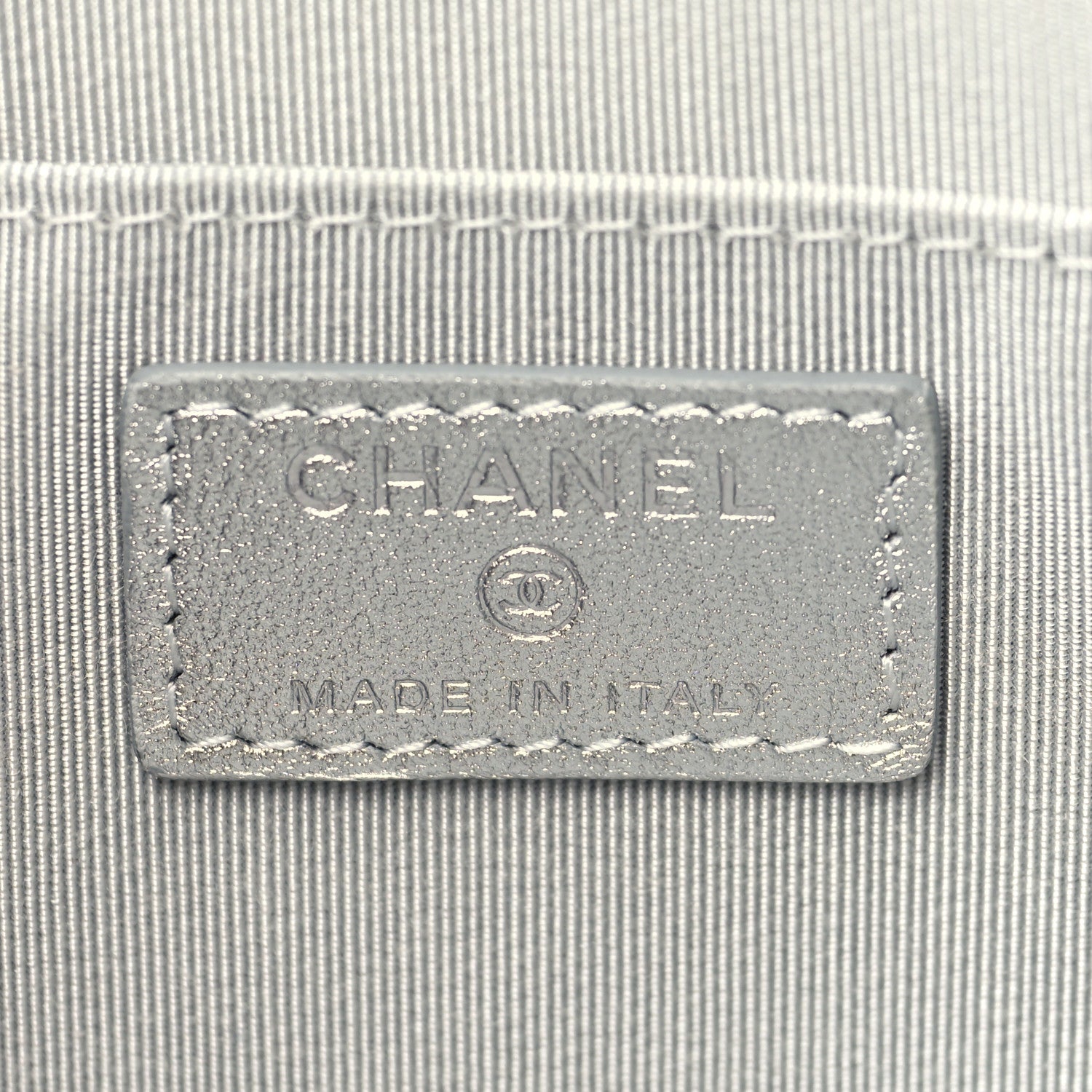 Chanel Metallic Lambskin Embossed Envelope Clutch Silver 6 of 8
