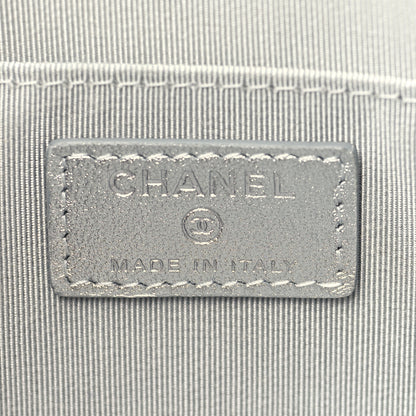 Chanel Metallic Lambskin Embossed Envelope Clutch Silver 6 of 8