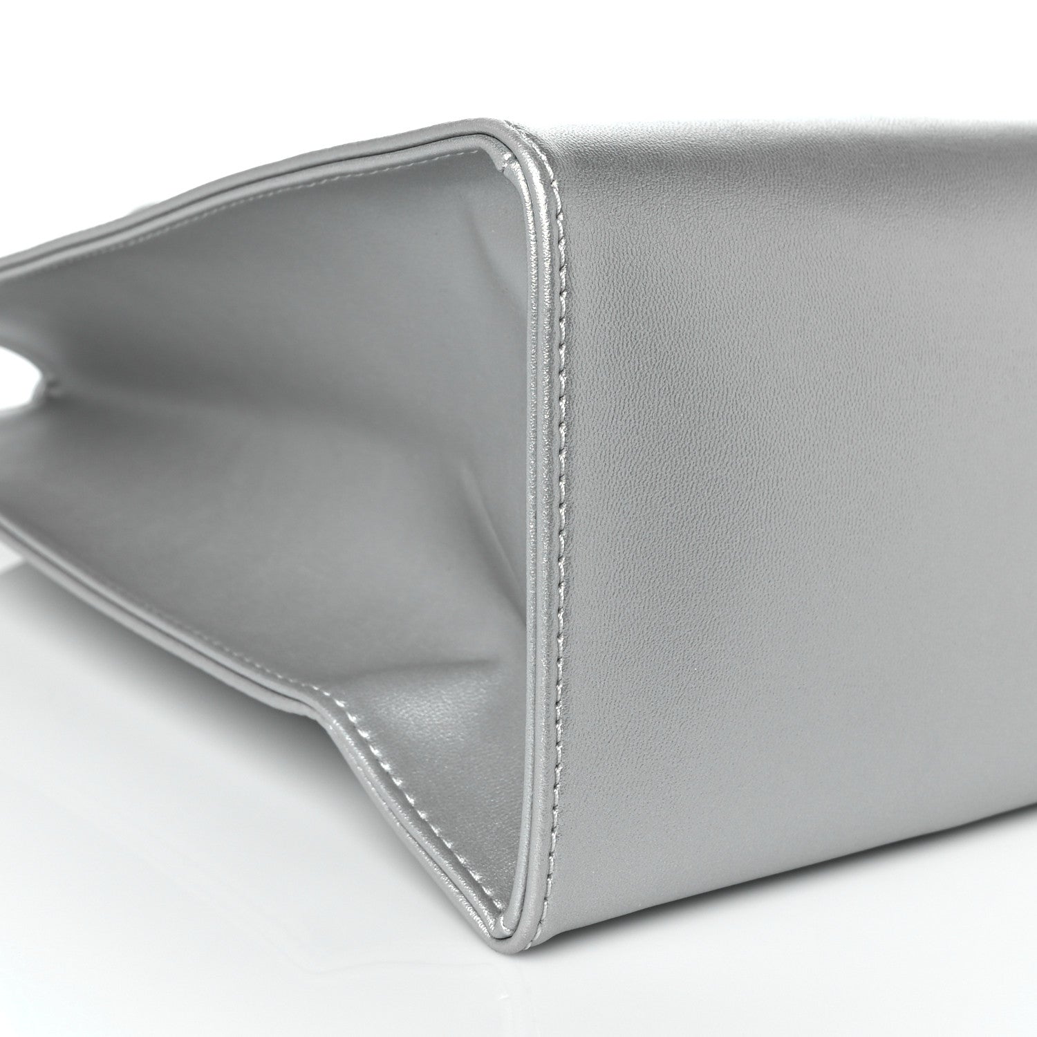 Telfar Metallic Vegan Leather Medium Shopping Bag Silver 8 of 11