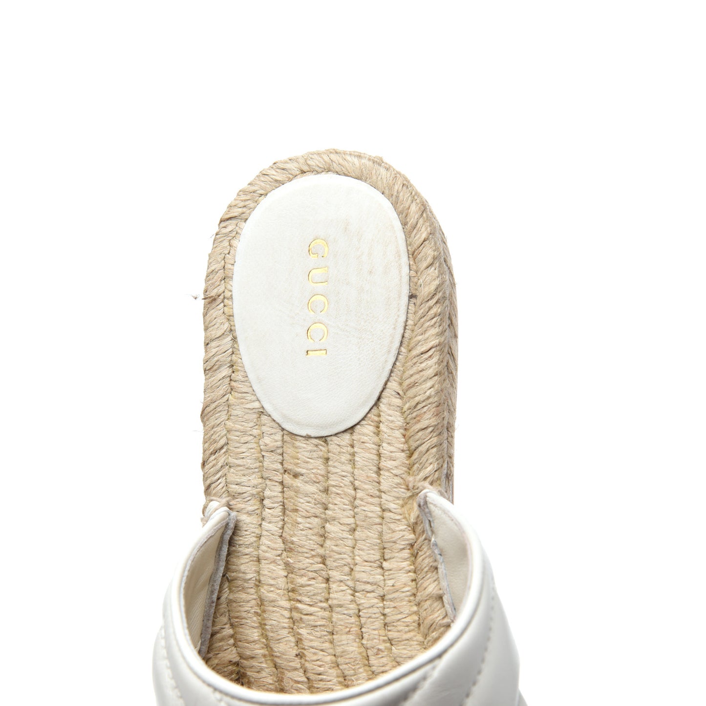 Nappa Matelasse GG Marmont Espadrille Slippers 39 Great White