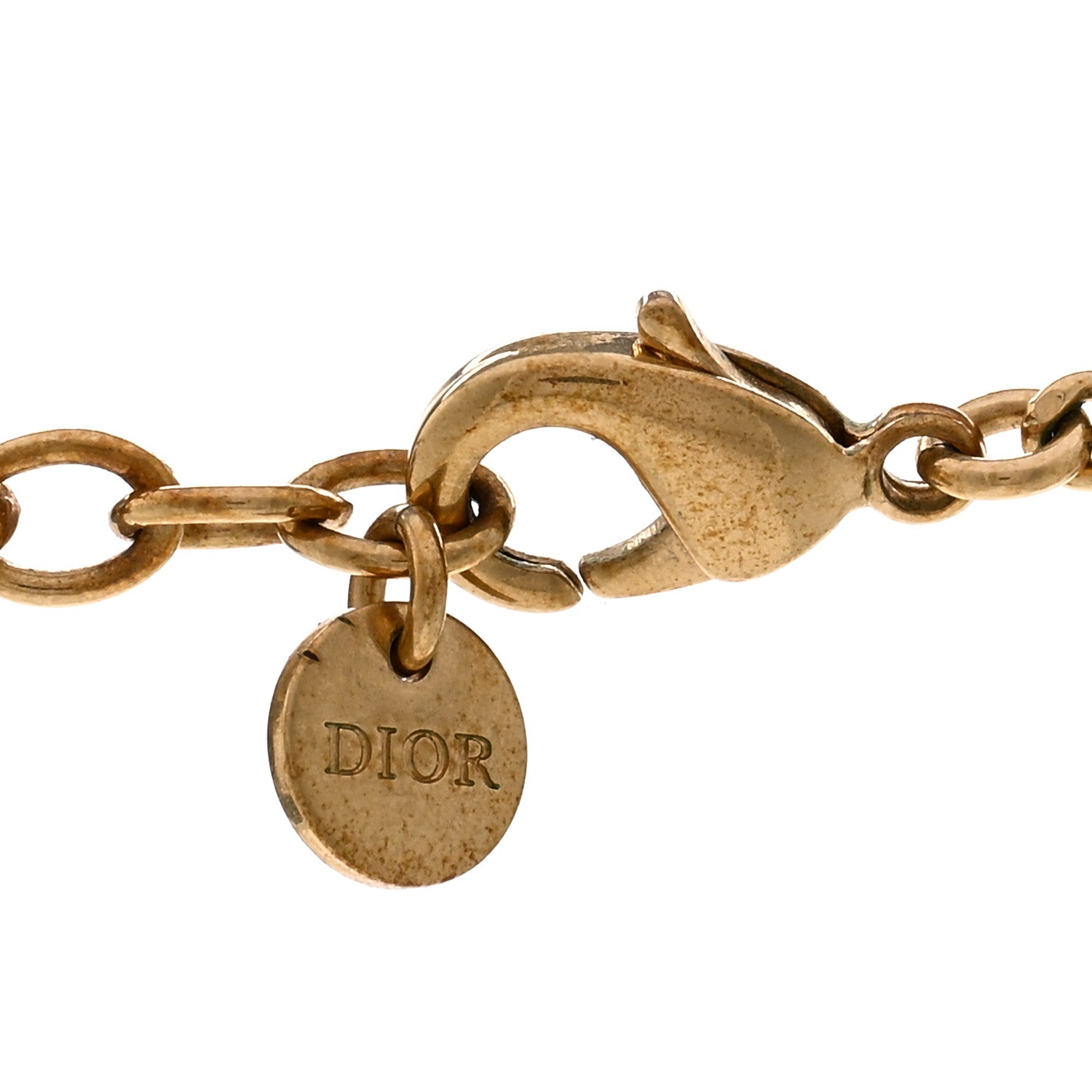 Christian Dior Crystal Pearl CD Star Necklace Gold 5 of 6