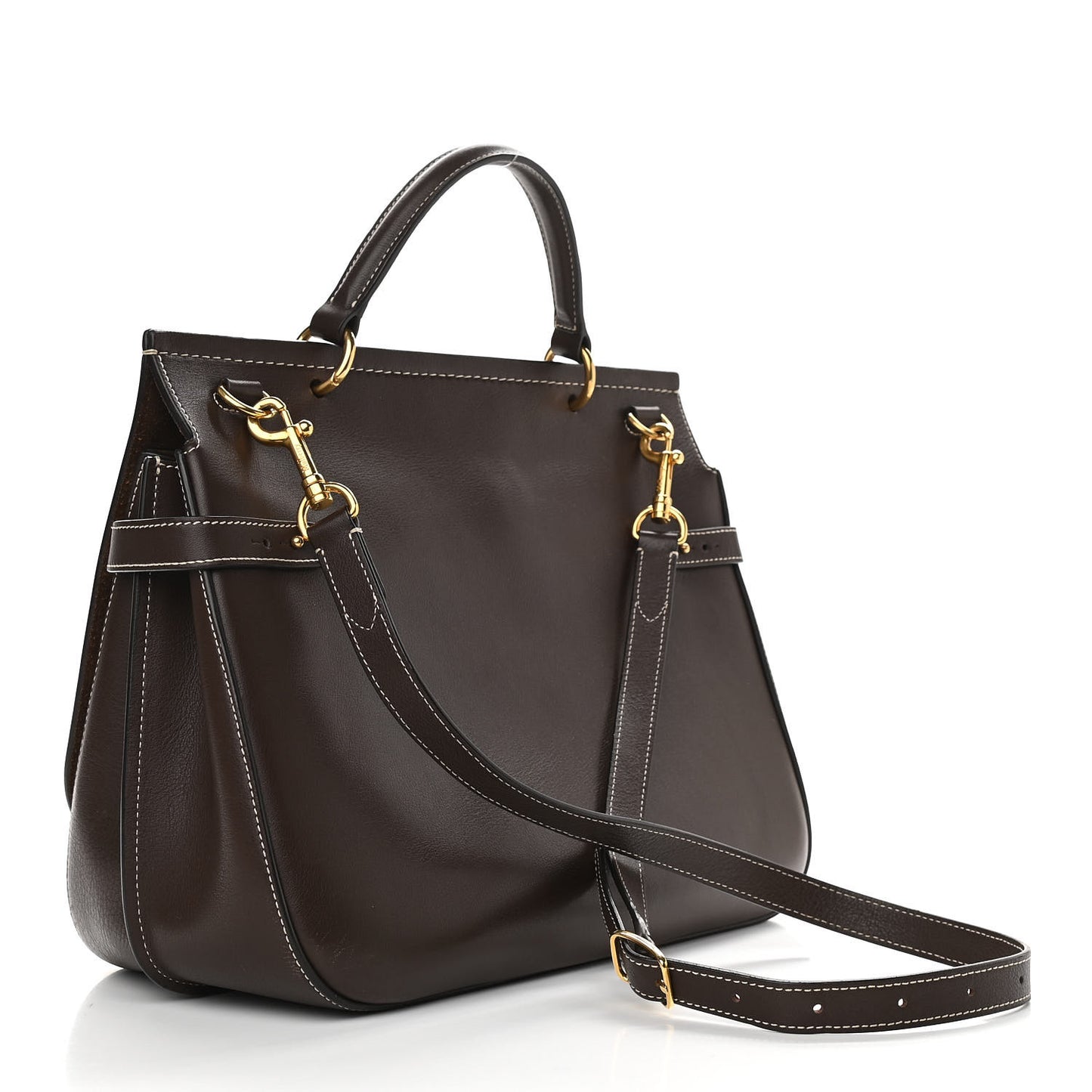 Natural Grain Leather Amberley Satchel Chocolate