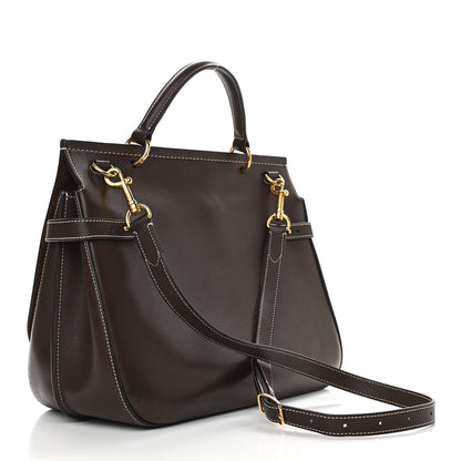 Mulberry Natural Grain Leather Amberley Satchel Chocolate 3 of 8