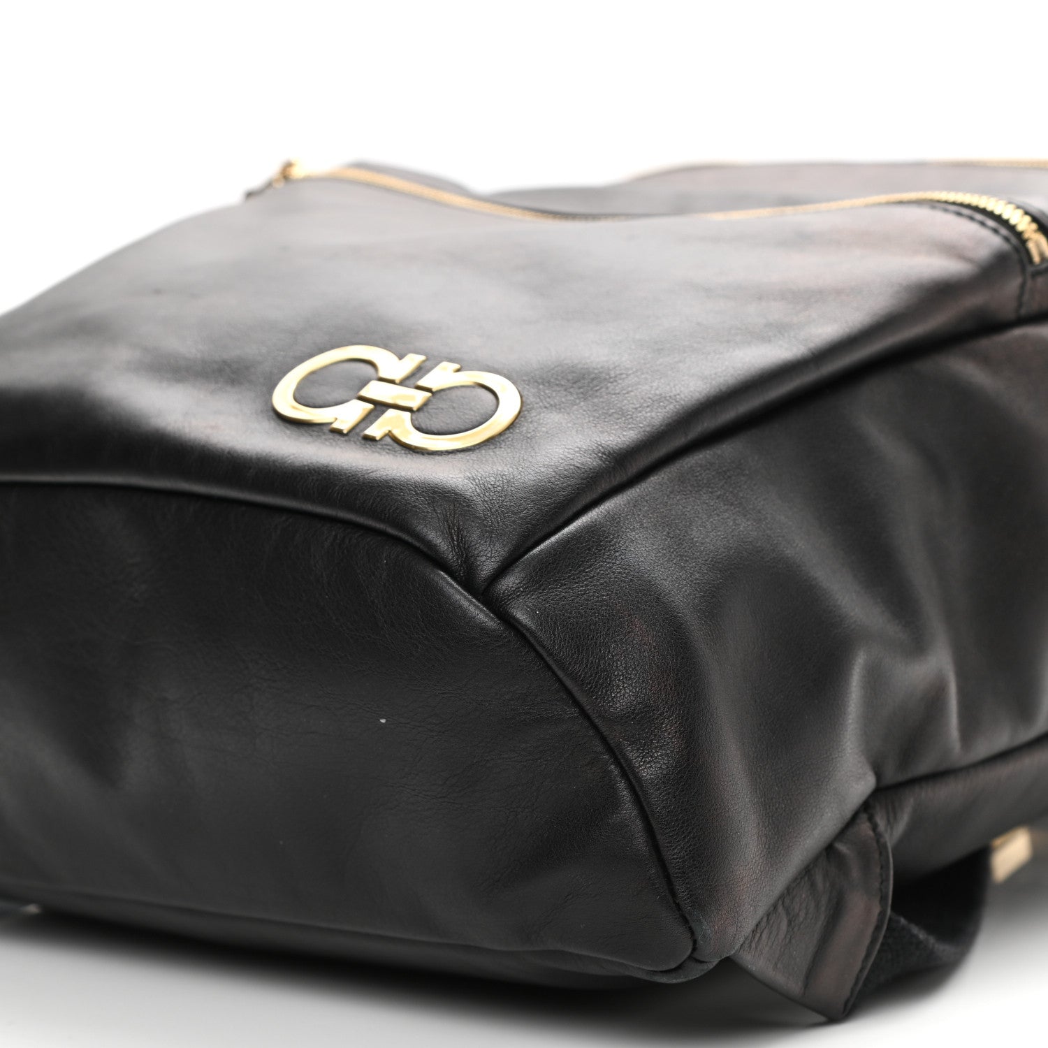 Salvatore Ferragamo Calfskin Nevada Gancini Backpack Black 9 of 11