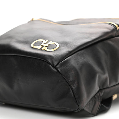 Salvatore Ferragamo Calfskin Nevada Gancini Backpack Black 9 of 11