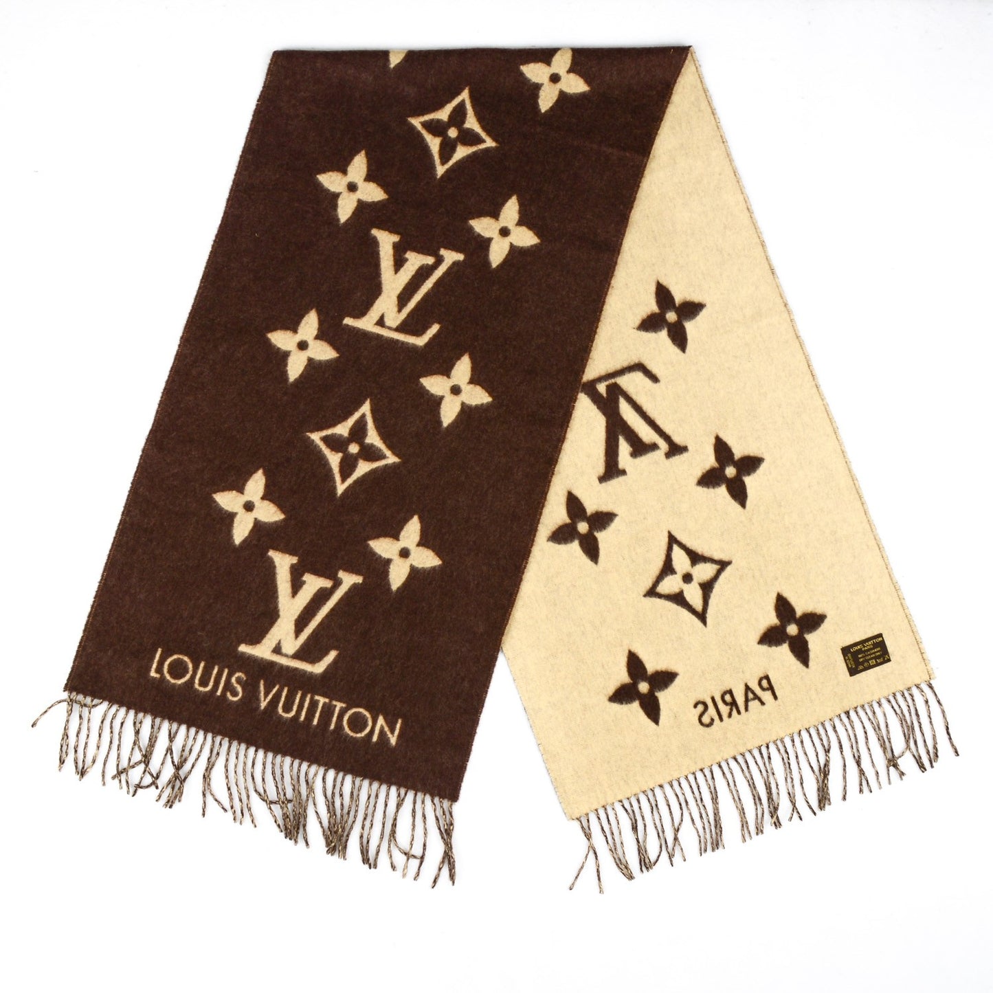 Cashmere Monogram Reykjavik Scarf Brown