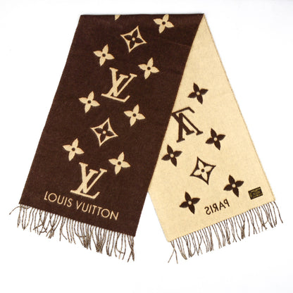 Louis Vuitton Cashmere Monogram Reykjavik Scarf Brown 3 of 5