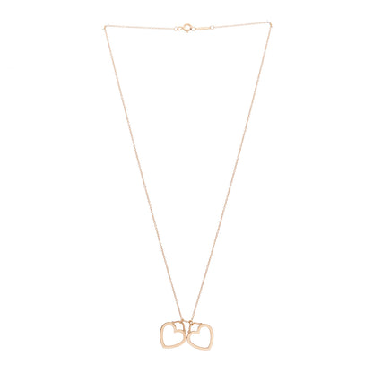 Tiffany 18K Rose Gold Double Open Heart Pendant Necklace 3 of 6