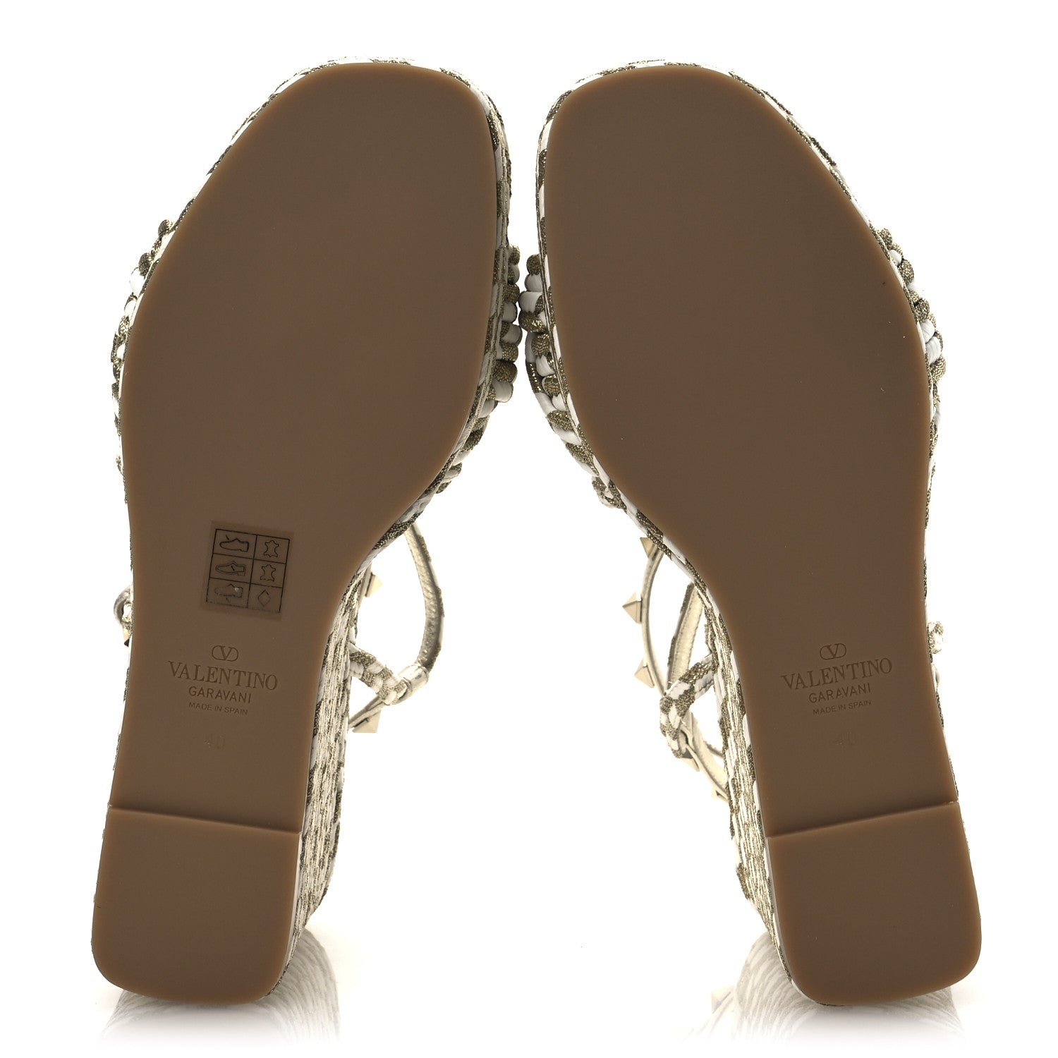 Valentino Garavani Metallic Laminated Nappa Espadrille 25/90mm Slide 40 White Platino 7 of 12