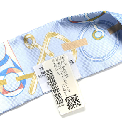 Hermes Silk Do Re Boucles Twilly Bleu Ciel Blue Cob 4 of 4