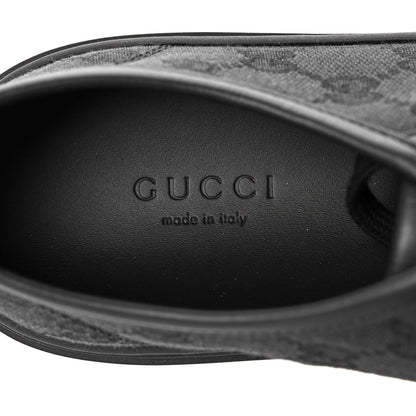 Gucci GG Monogram Calfskin Womens Low Top Sneakers 37 Piombo Black 7 of 7