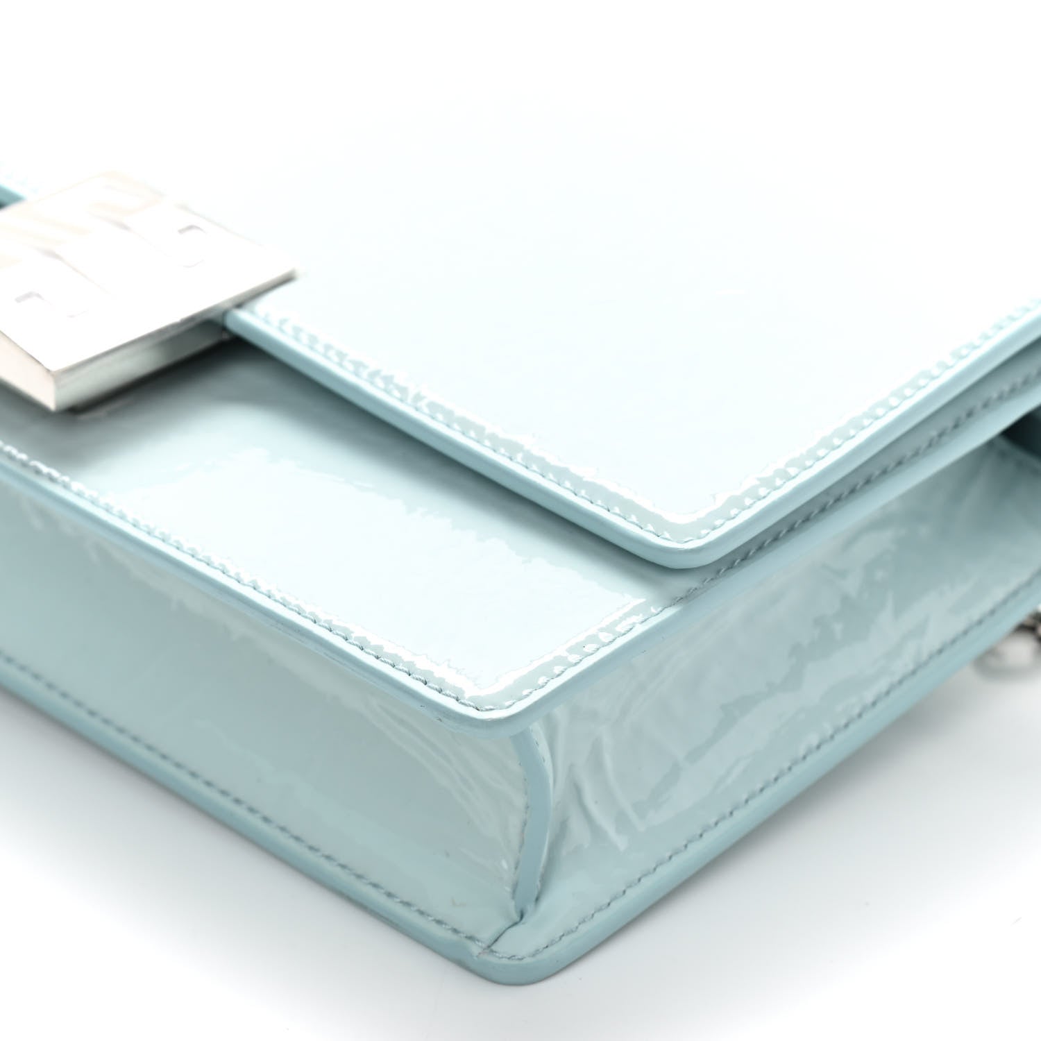 Givenchy Patent Textured Goatskin Small 4G Crossbody Sky Blue 8 of 8