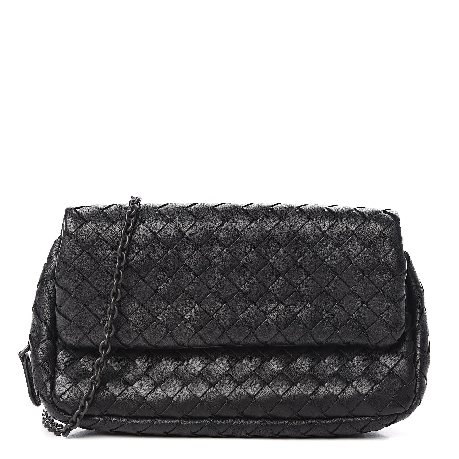 Bottega Veneta Nappa Intrecciato Mini Messenger Bag Black 1 of 11