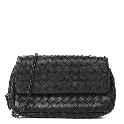 Bottega Veneta Nappa Intrecciato Mini Messenger Bag Black 1 of 11