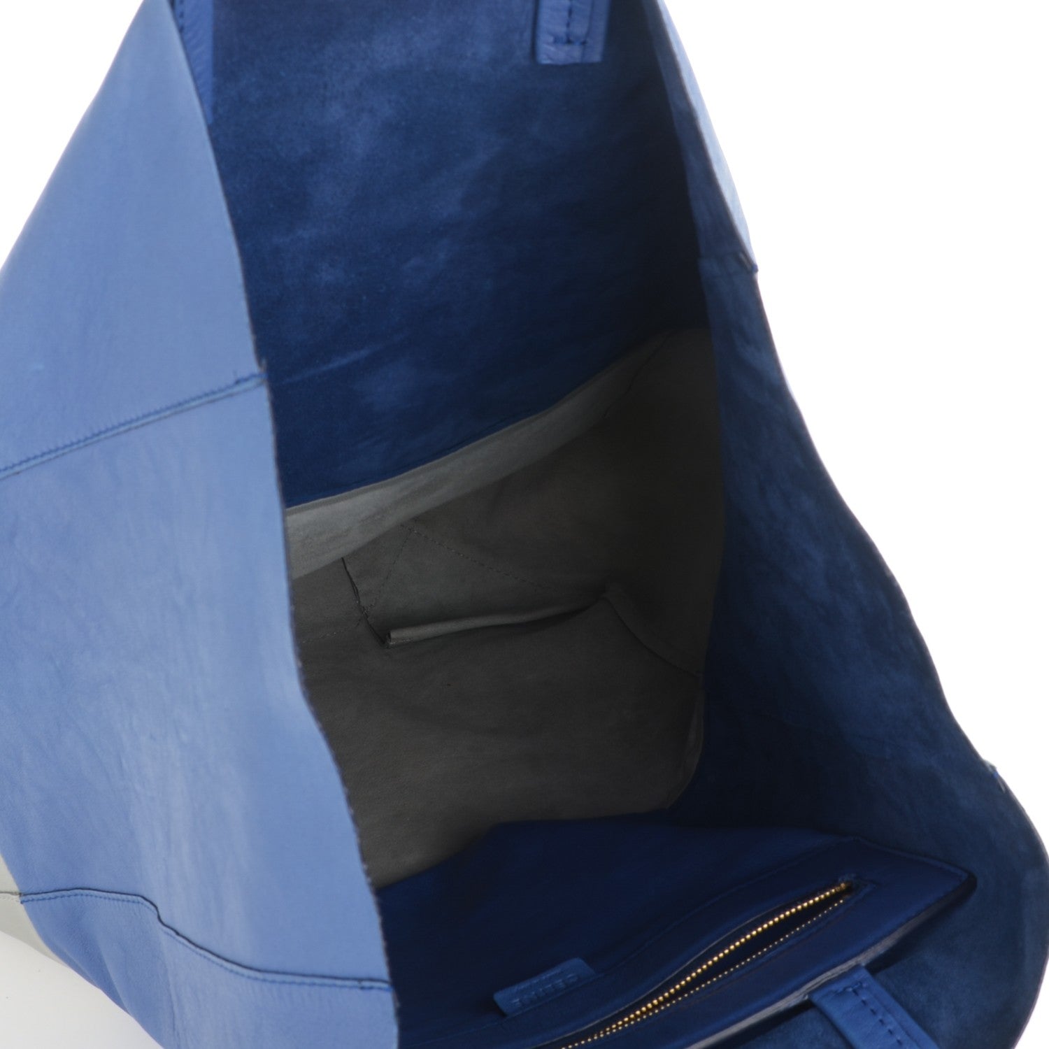 Celine Lambskin Vertical Bi-Cabas Blue 5 of 7