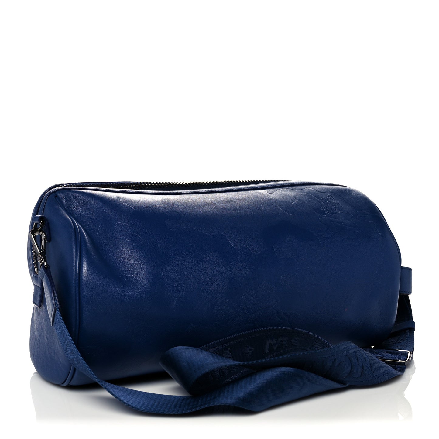 Smooth Calfskin Lion Camo Crossbody Bag Blue