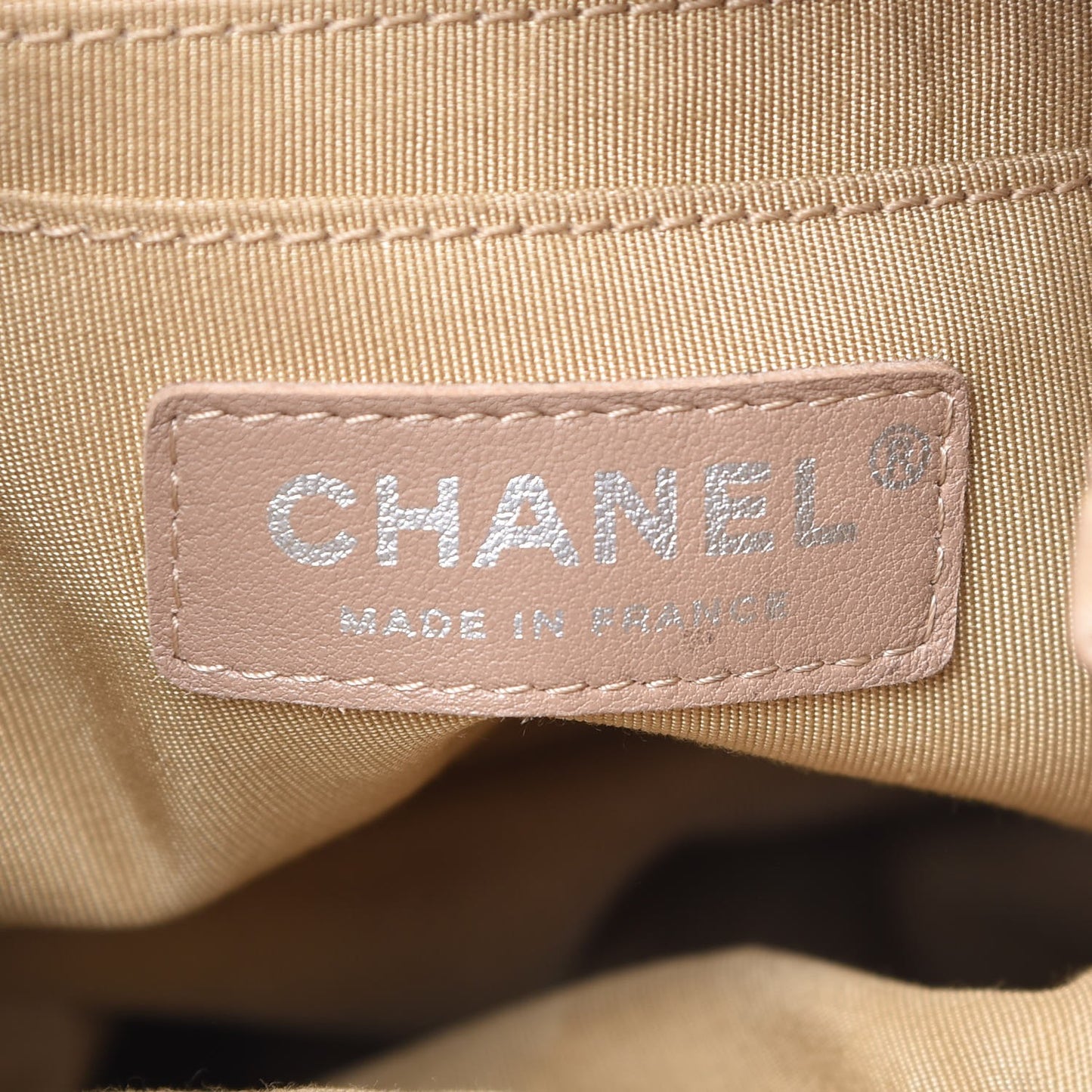 Lambskin Quilted Small CC Chain Bucket Bag Beige