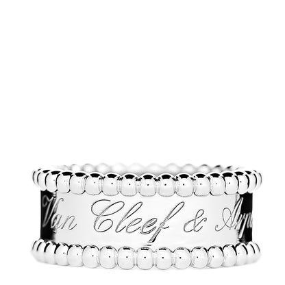 Van Cleef & Arpels 18K White Gold Perlee Signature Ring 49 4.75 1 of 5