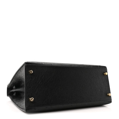 Hermes Ostrich Kelly Sellier 28 Black 4 of 10