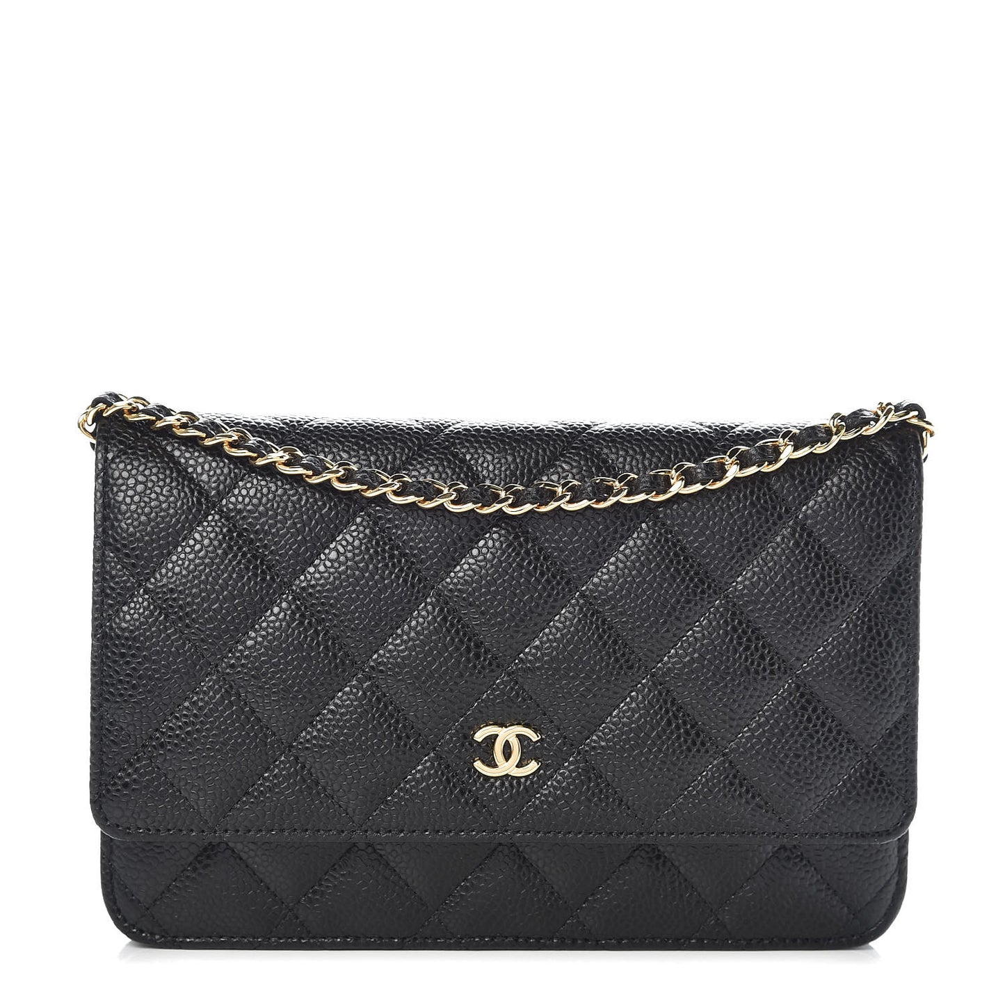 Caviar Quilted Wallet On Chain WOC Black