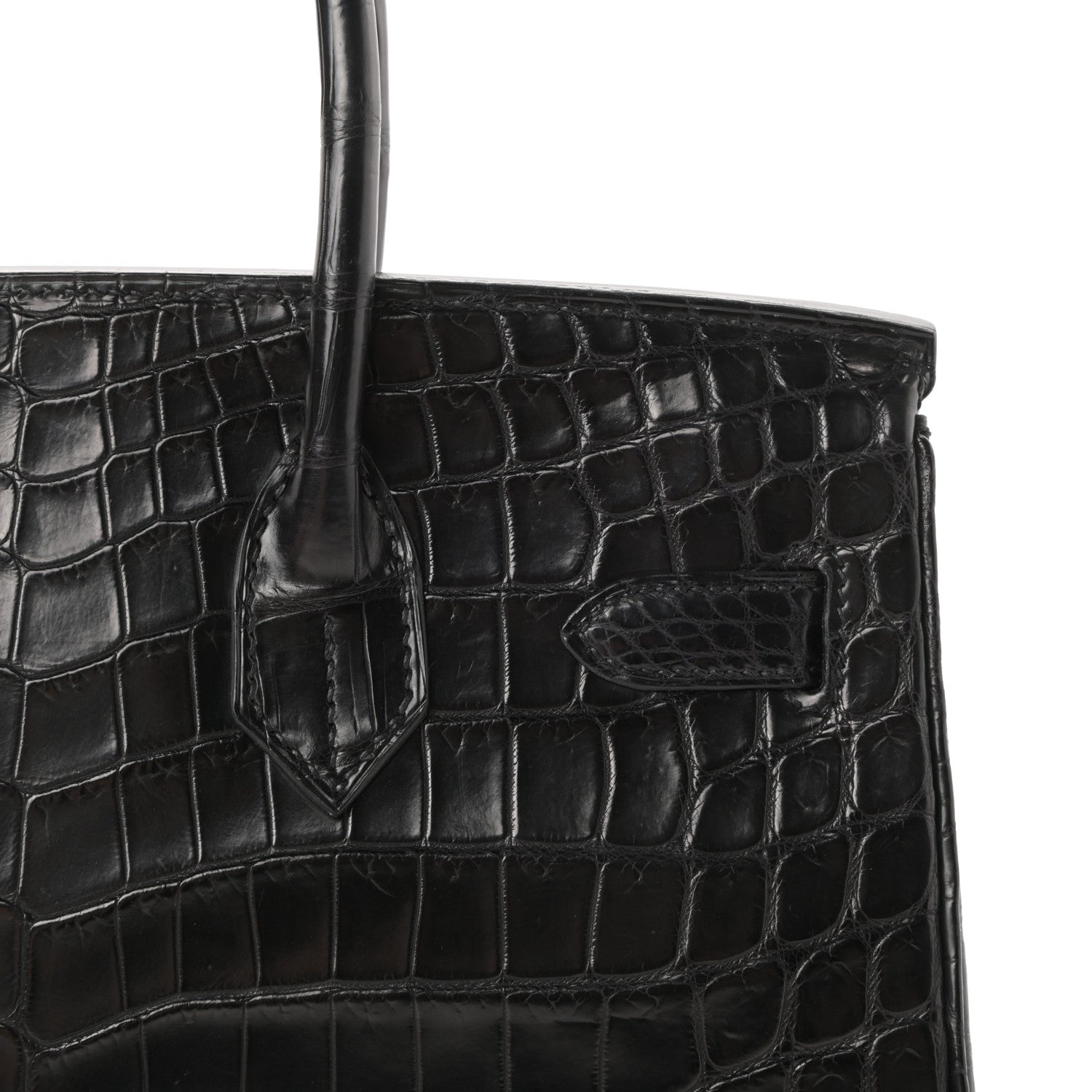 Hermes Matte Niloticus Crocodile Birkin 30 Black 8 of 43