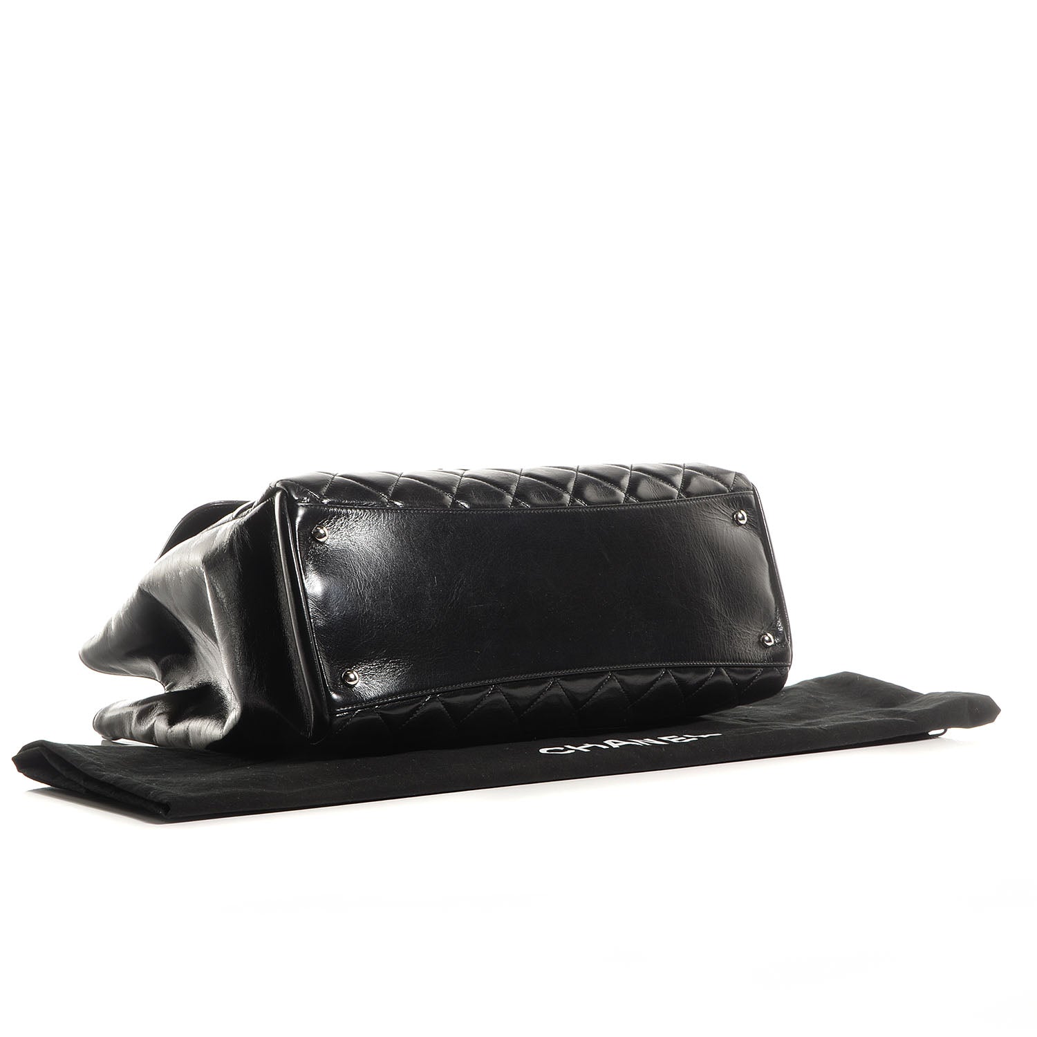 Chanel Glazed Calfskin Large CC Delivery Tote Black 4 of 8