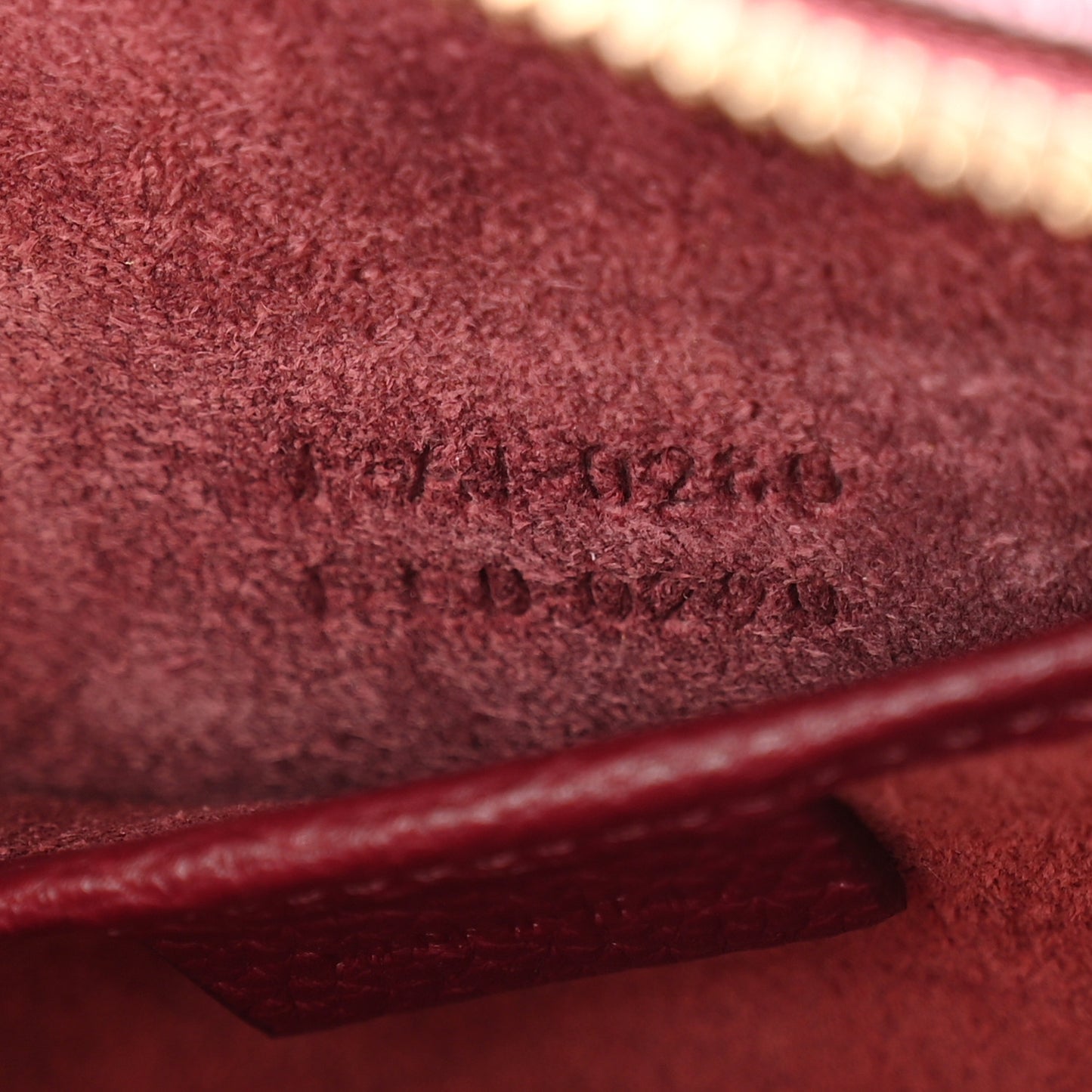 Drummed Calfskin Nano Luggage Burgundy