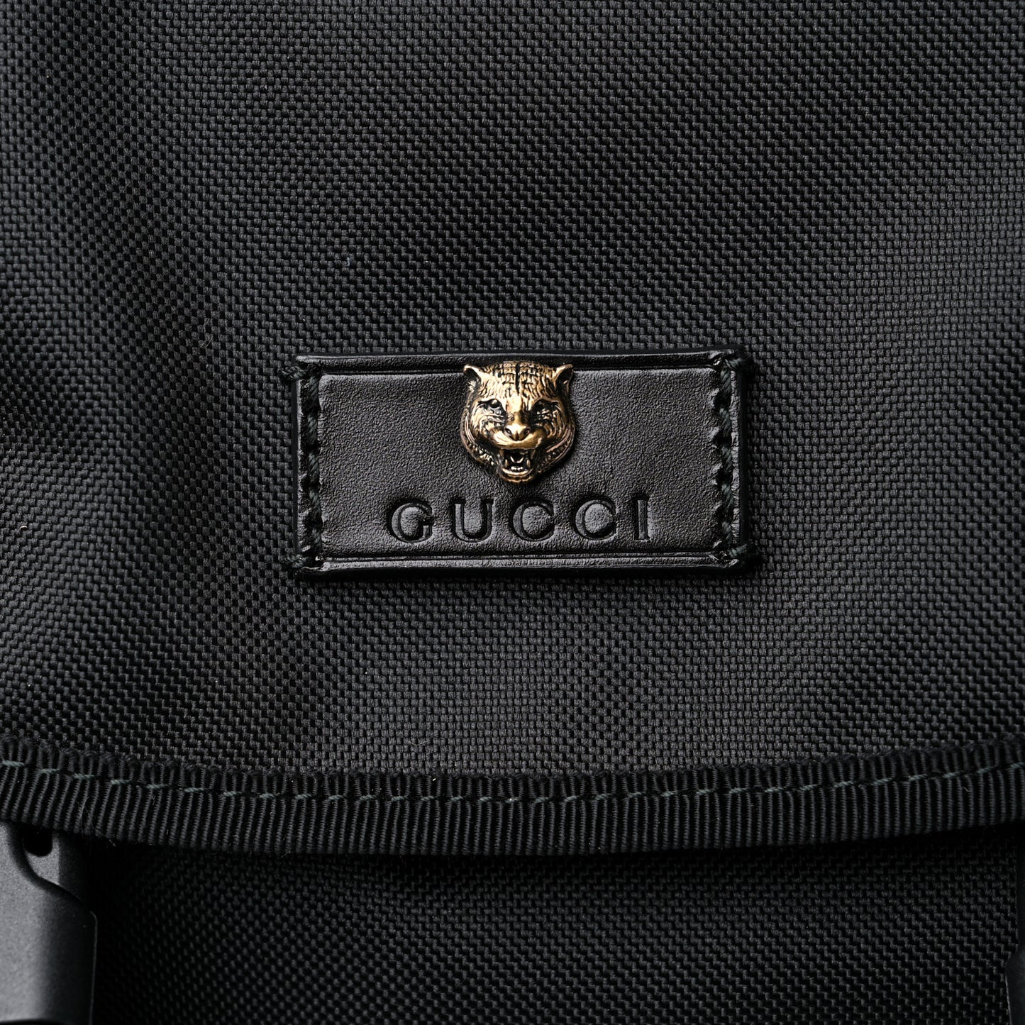 Techno Canvas Web Double Buckle Backpack Black