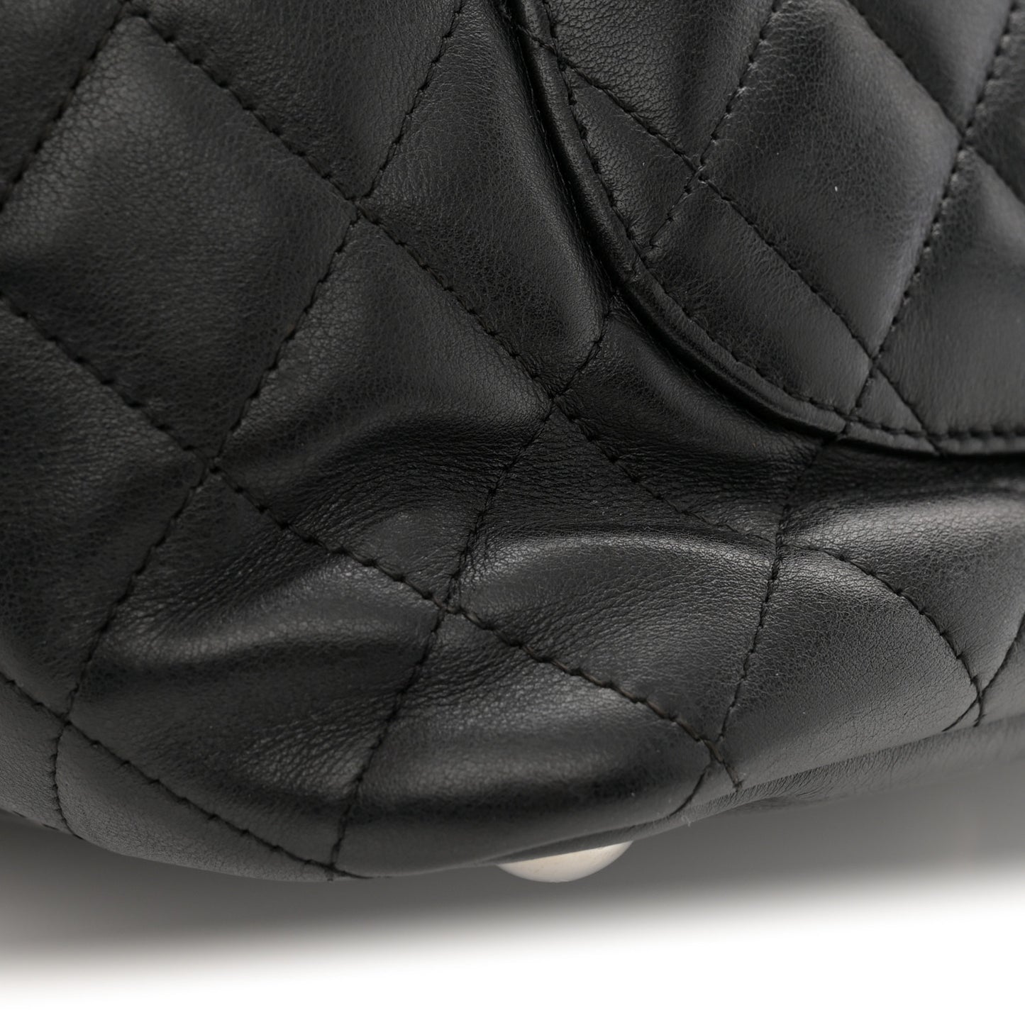 Calfskin Quilted Large Cambon Tote Black